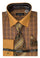 "Rust Check Print French Cuff Dress Shirt Set for Men"