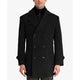 Luke Wool-Blend Classic-Fit Peacoat, black overcoat six button double