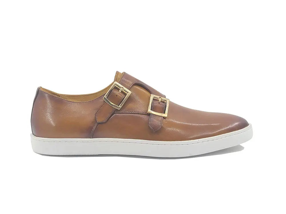 Double Monk Strap Leather Sneaker - 7.5