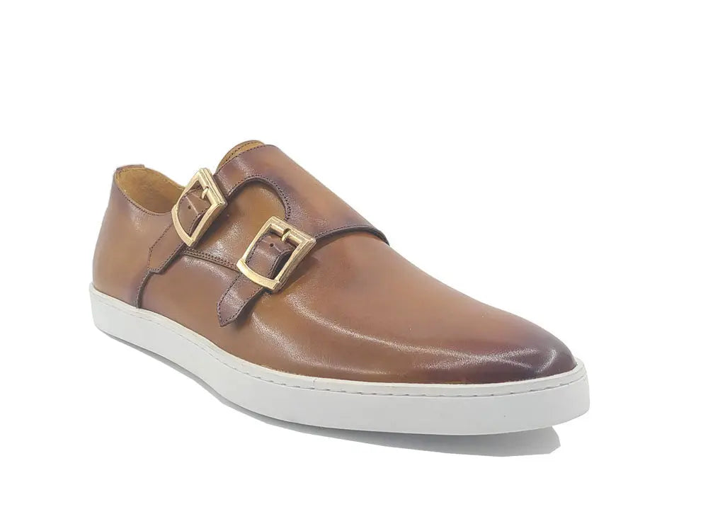 Double Monk Strap Leather Sneaker - 7.5