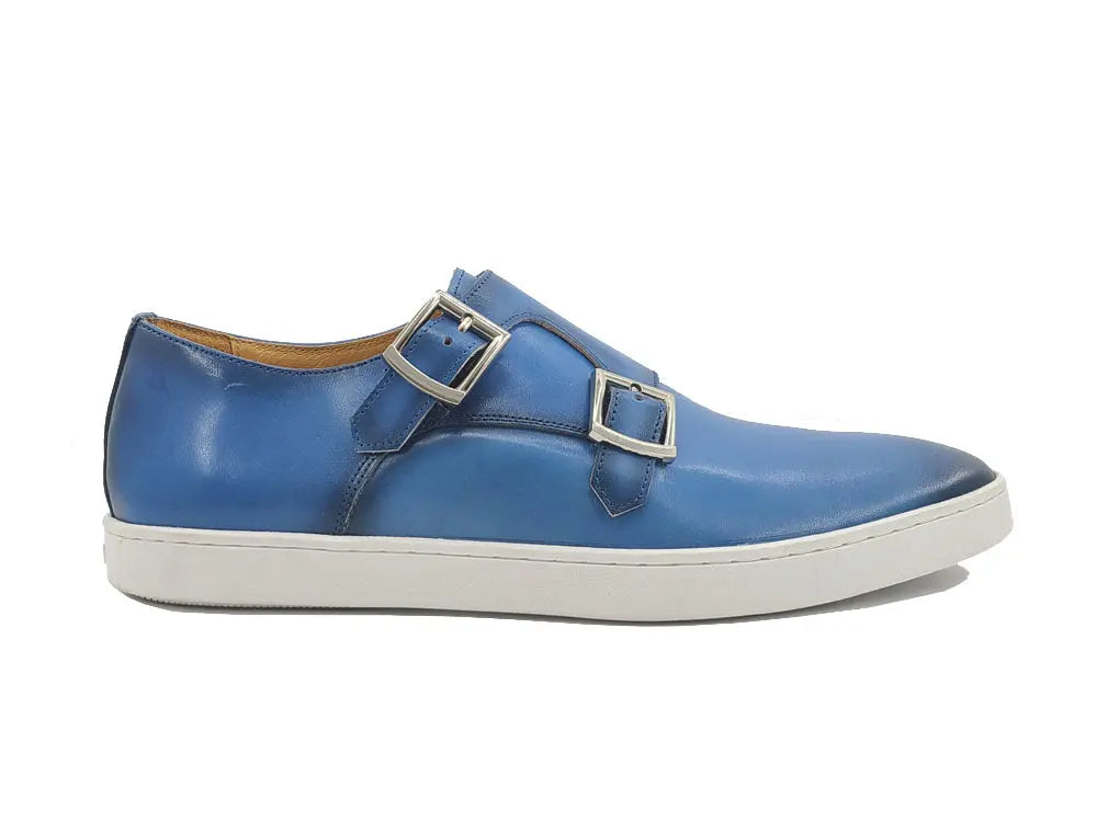 Double Monk Strap Leather Sneaker - 7.5