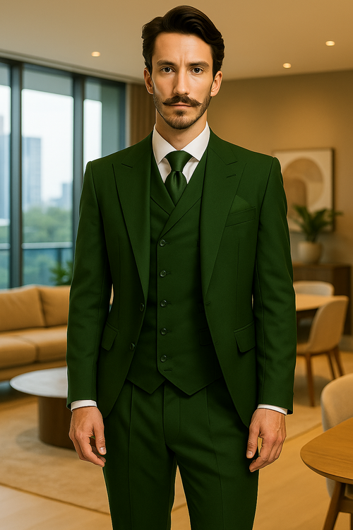 Mens 1930s Suits - Hunter Green Suit