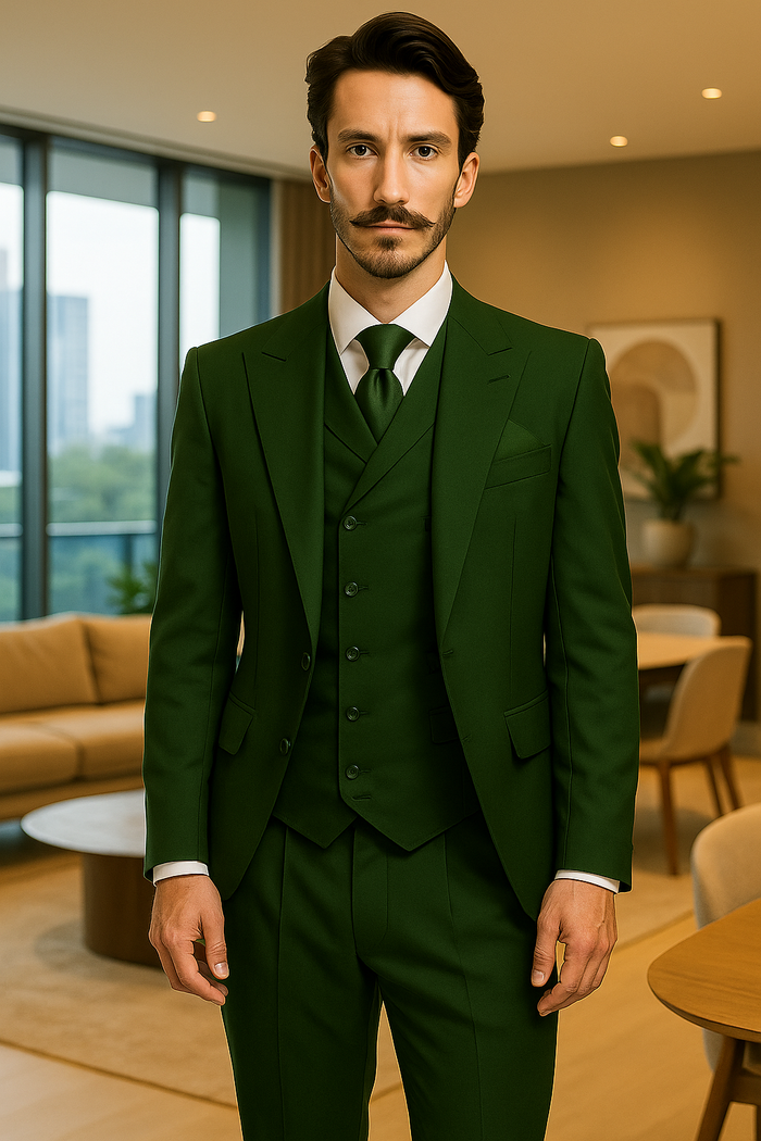 Mens 1930s Suits - Hunter Green Suit