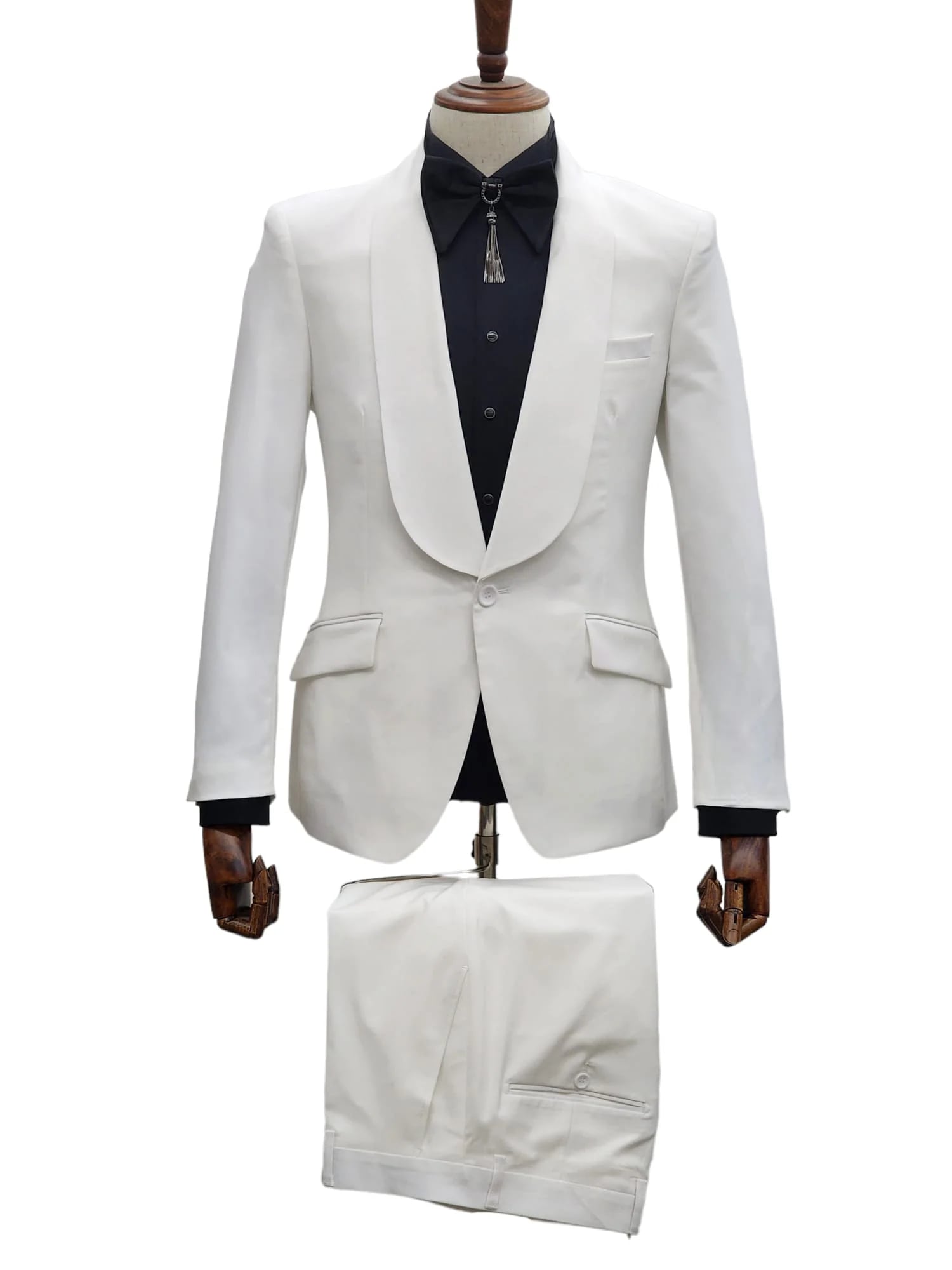 Ivory Tuxedo - Cream Wedding Suit  - Off White Groom 2 Button Lapel Suit main image 0