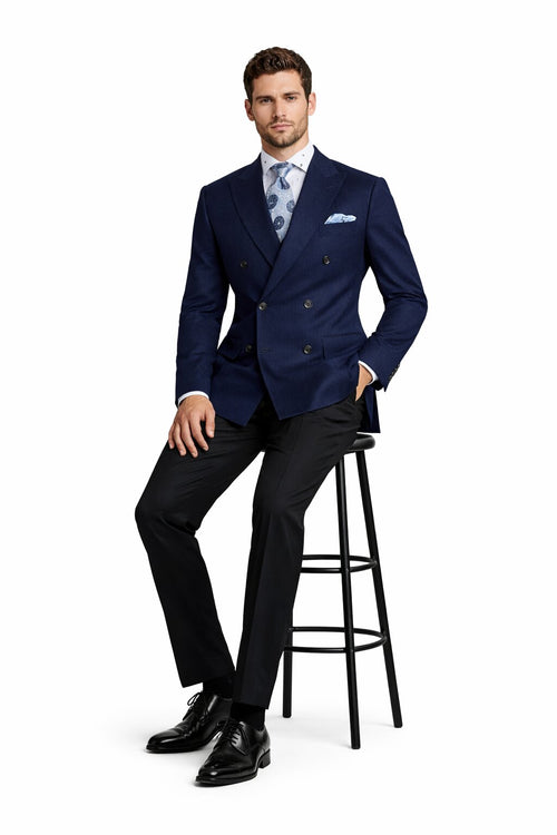 Double Breasted Navy Blazer - Big And Tall Sport Coat