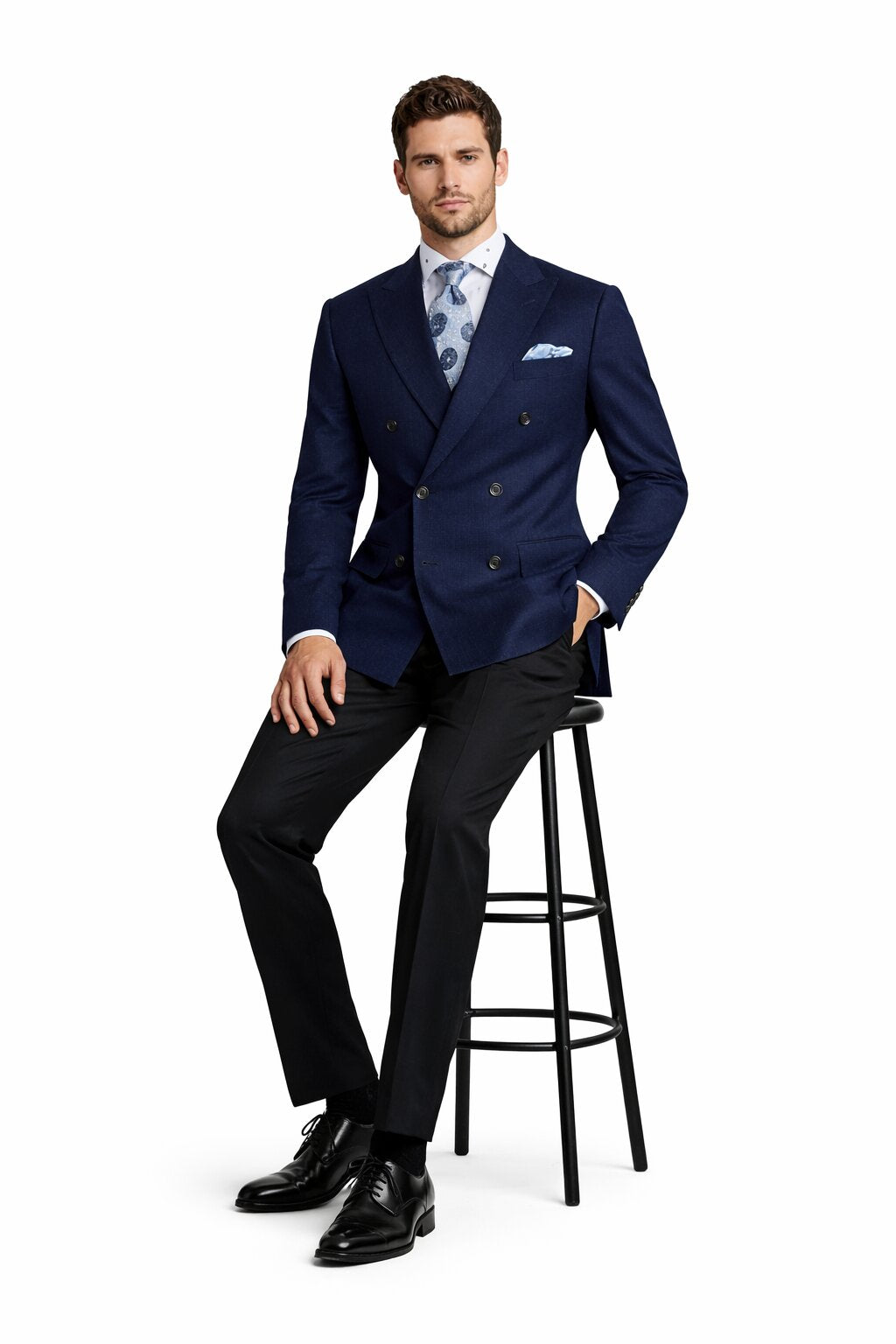 Double Breasted Navy Blazer - Big And Tall Sport Coat