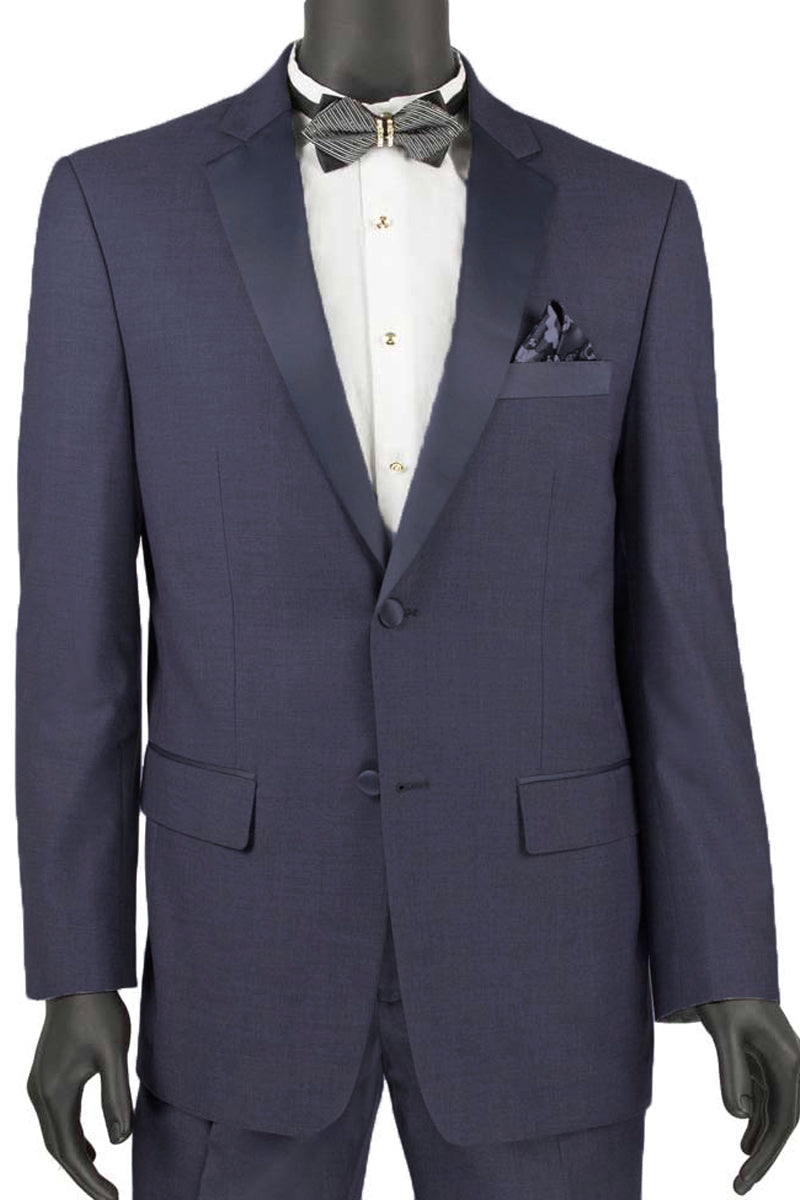 Mens Slim Fit Wool Feel Tuxedo in Navy - 36 Short