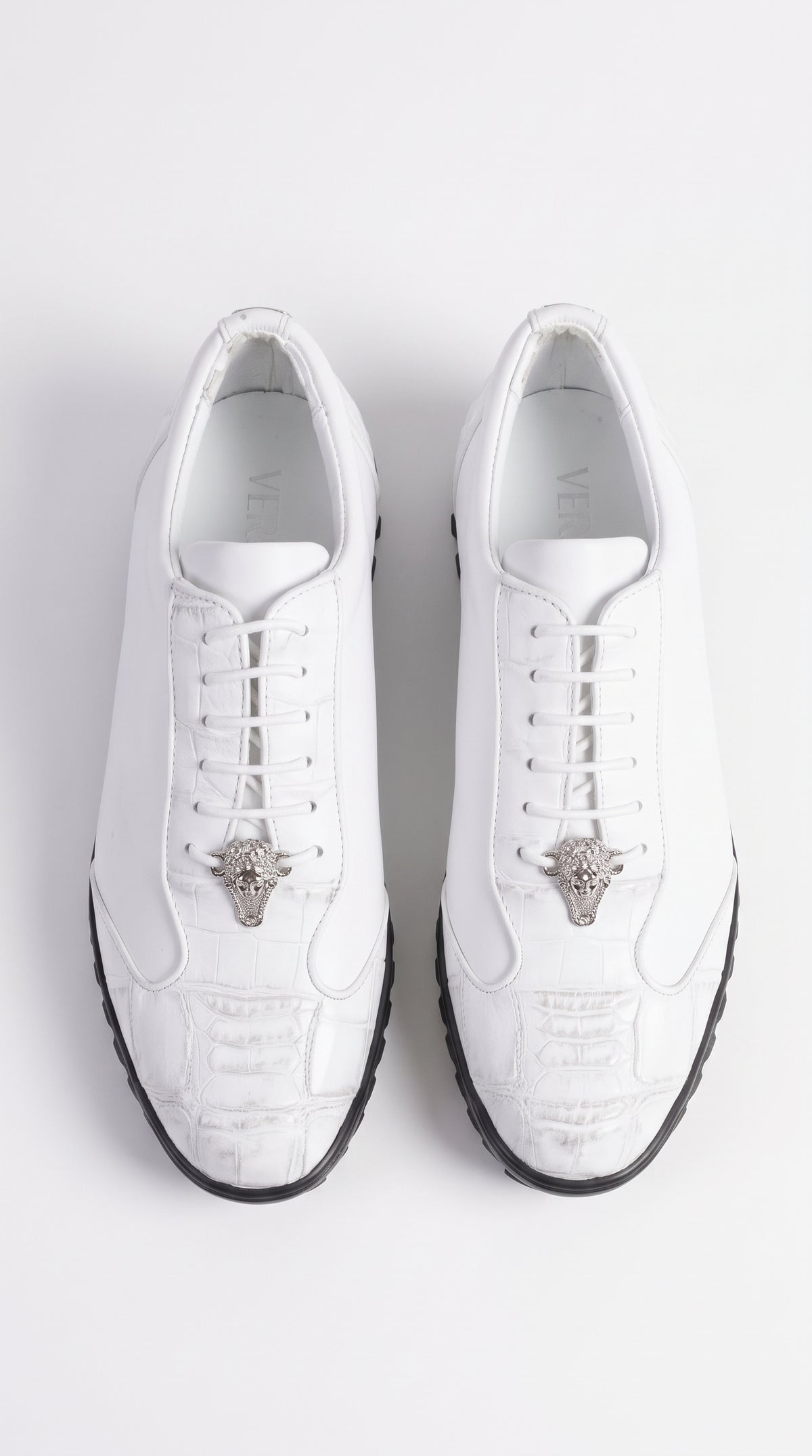 Men’s White Ostrich Leg Leather Sneaker LAB-ZC091928, Exotic Lace-Up Casual Dress Shoes