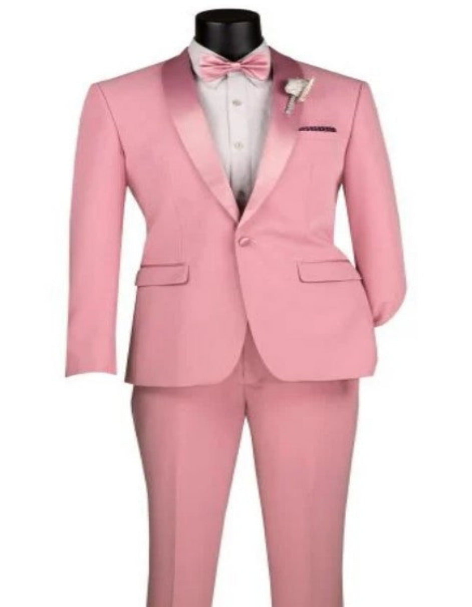 Mens Two Piece Shawl Lapel Slim Fit Tuxedo - Gold - Mustard