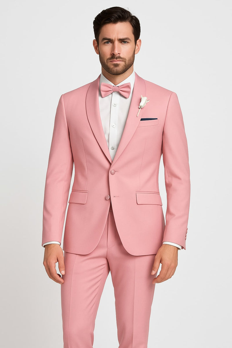 strapless open back dress 34 Dusty Rose Pink Tuxedo for Men â€“ One Button Satin Lapel Wedding Prom  Suit with Bow Tie