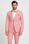 Dusty Rose Pink Tuxedo for Men – One Button Satin Lapel Wedding Prom Suit with Bow Tie