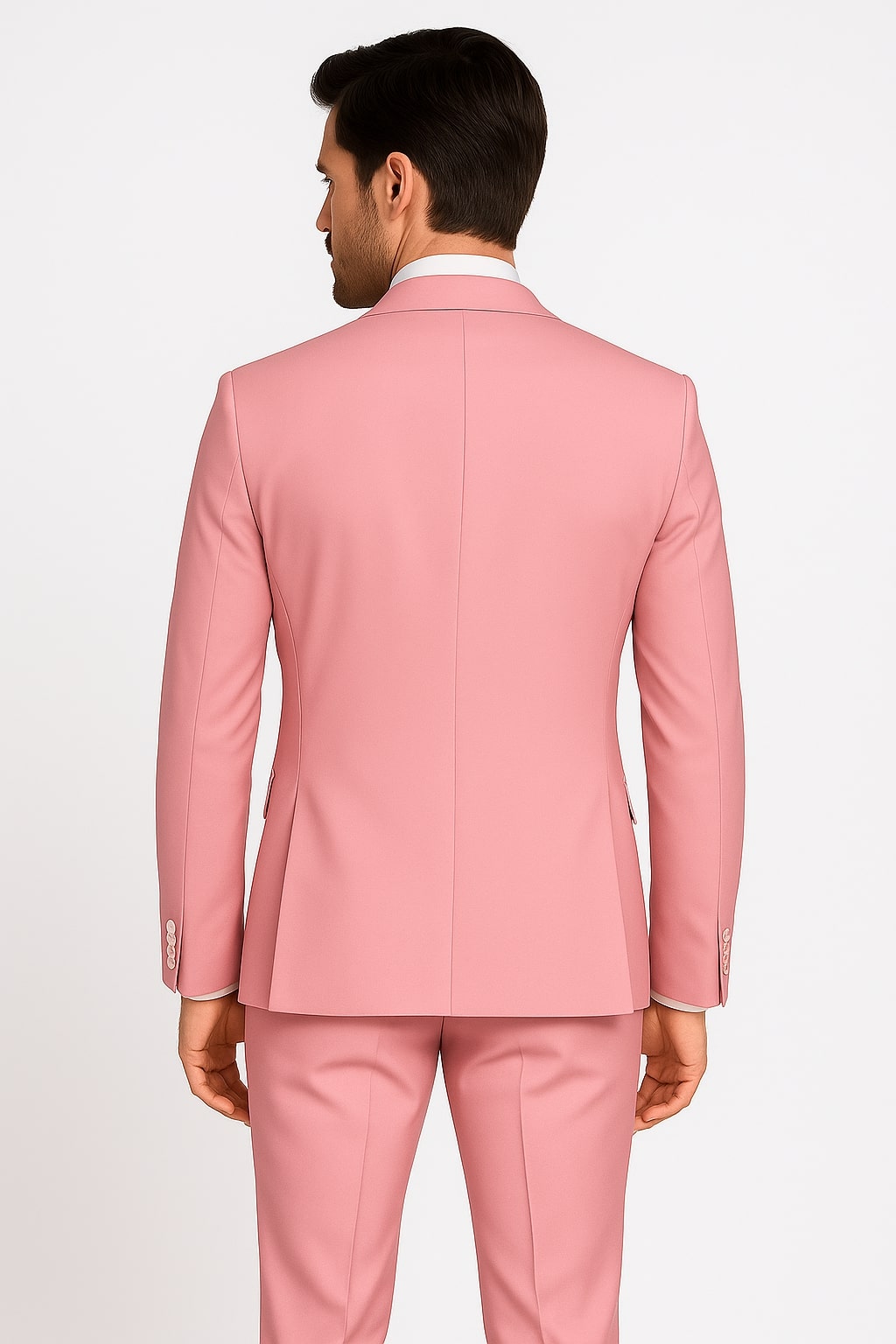 34 Dusty Rose Pink Tuxedo for Men â€“ One Button Satin Lapel Wedding Prom  Suit with Bow Tie