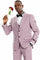 Cheap priced Suit  - Men's Two Button Vested Wide Notch Lapel Vintage Style Pinstripe Dusty Rose Suit
