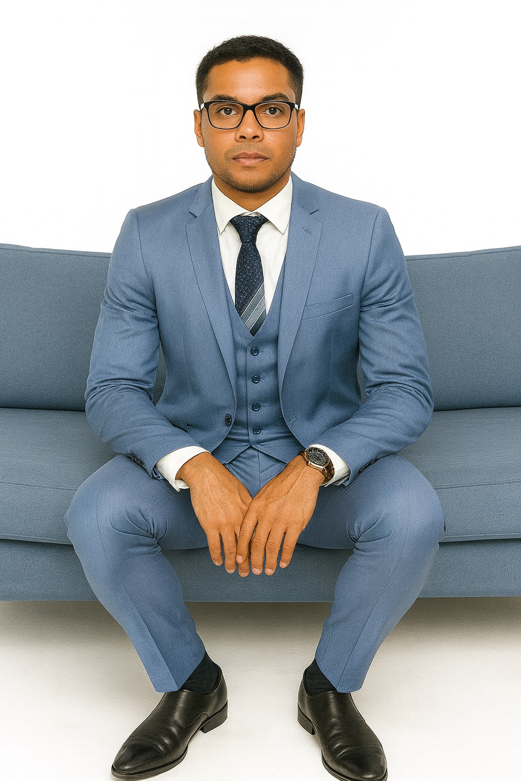 Dusty Blue Groomsmen Suits - Dusty Blue Suits - Mens Suits suit - 38 Regular - 32 Waist