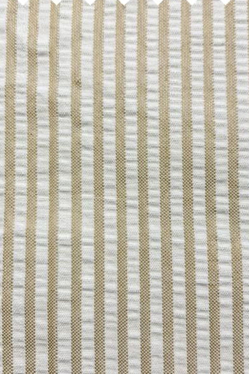 "Modern Fit Men's Seersucker Suit - 2PC Summer Tan Pinstripe" - 38 Short