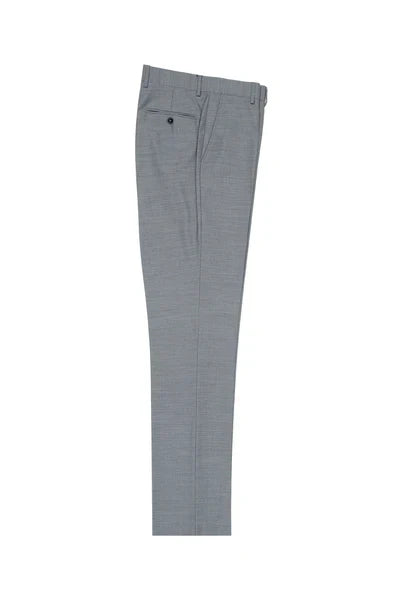 Light Gray Flat Front Slim Fit Wool Dress Pant 2564 by Tiglio Luxe E09063/26 - 28