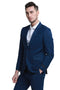 "Navy Men's Summer Linen Wedding Suit with Two Button Peak Lapel blue"