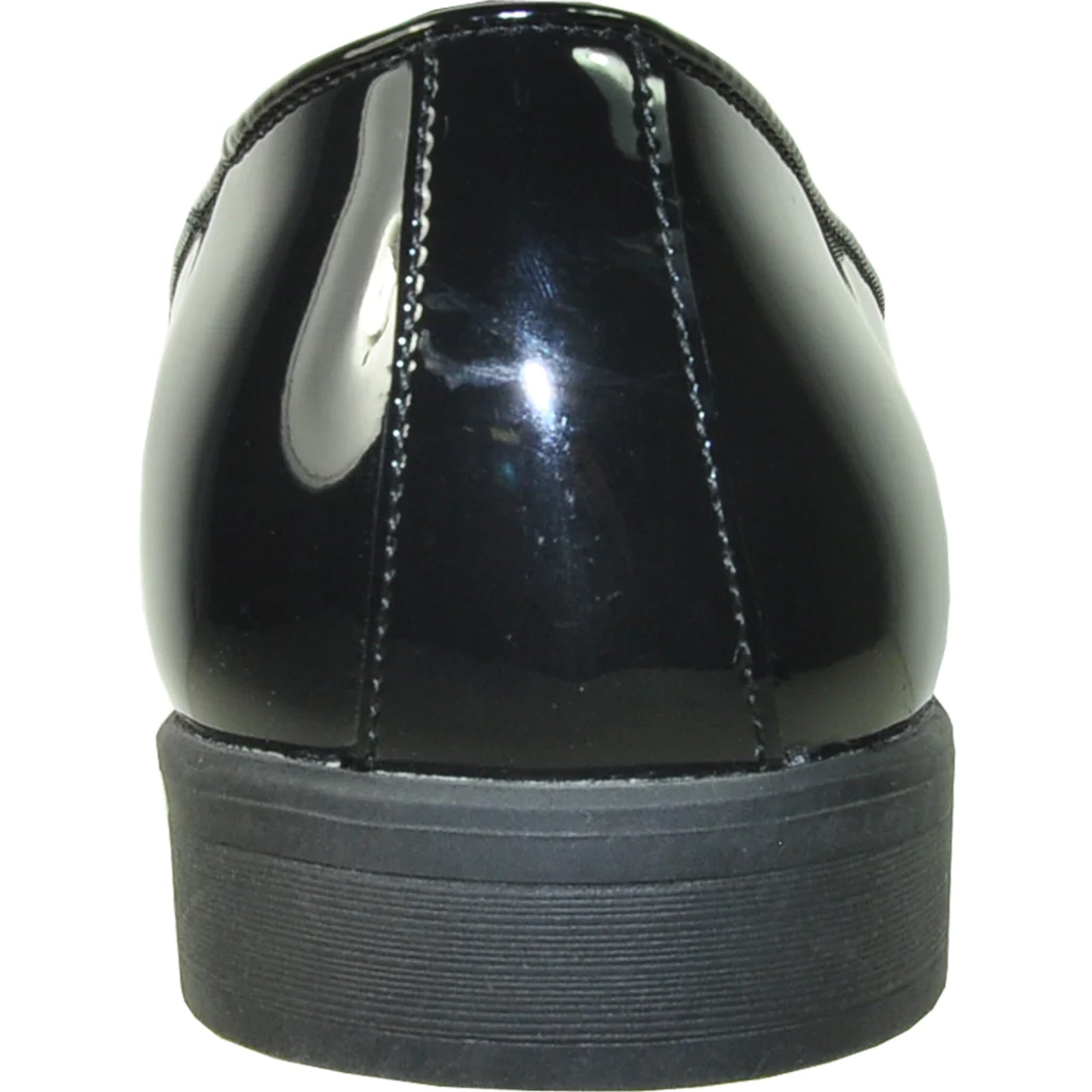 "Black Men's Classic Patent Loafer - Plain Toe Slip-On Tuxedo Shoe" - 6.5M