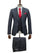 Mens Giovanni Testi Charcoal 3 Piece Suit   – 2 Button Closure, Classic Notch Lapel, Flex Waist Pants
