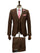 Mens Giovanni Testi Brown Suit Set – 2 Button Notch Lapel Blazer with Pick Stitching & Comfort Waist Pants