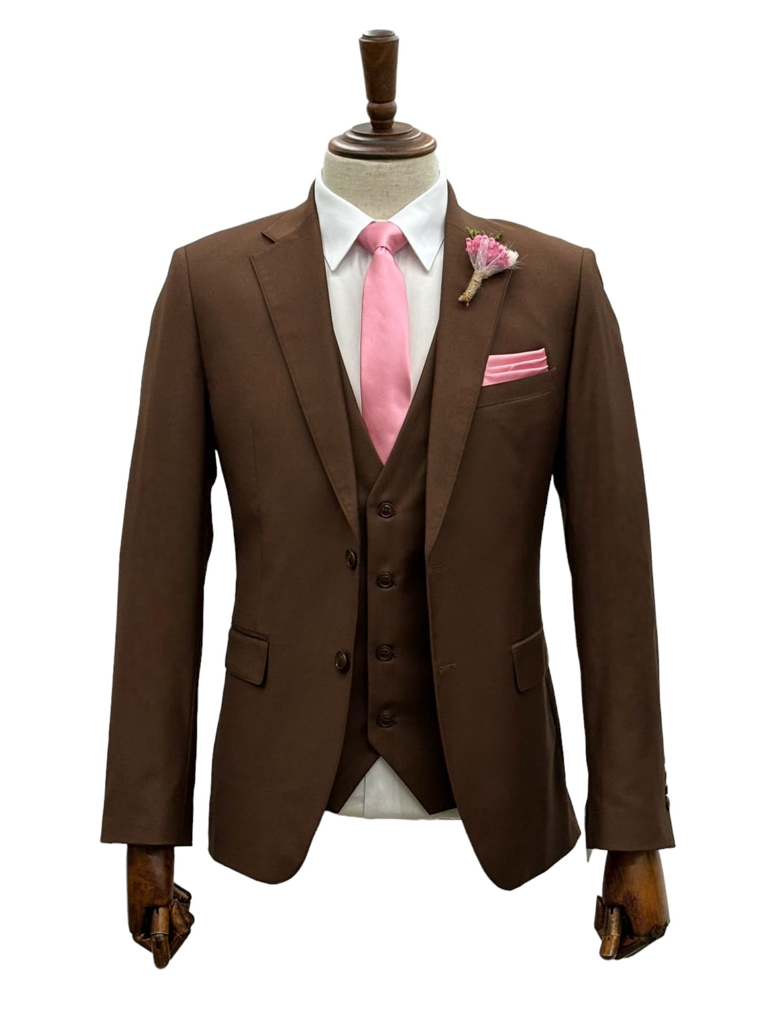 Effetti Suit Designer - 2 button Notch Lapel slim fit EF2N+V-8129 BROWN - 34 Short or Extra Small