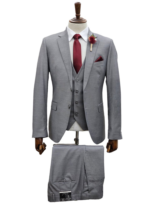 Effetti Suit Designer - 2 button Notch Lapel slim fit EF2N+V-8129 LIGHT GREY