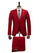Mens Giovanni Testi Red 3 Piece Suit Set – Notch Lapel Jacket, Matching Vest, Side Vents & Comfort Waist Pants