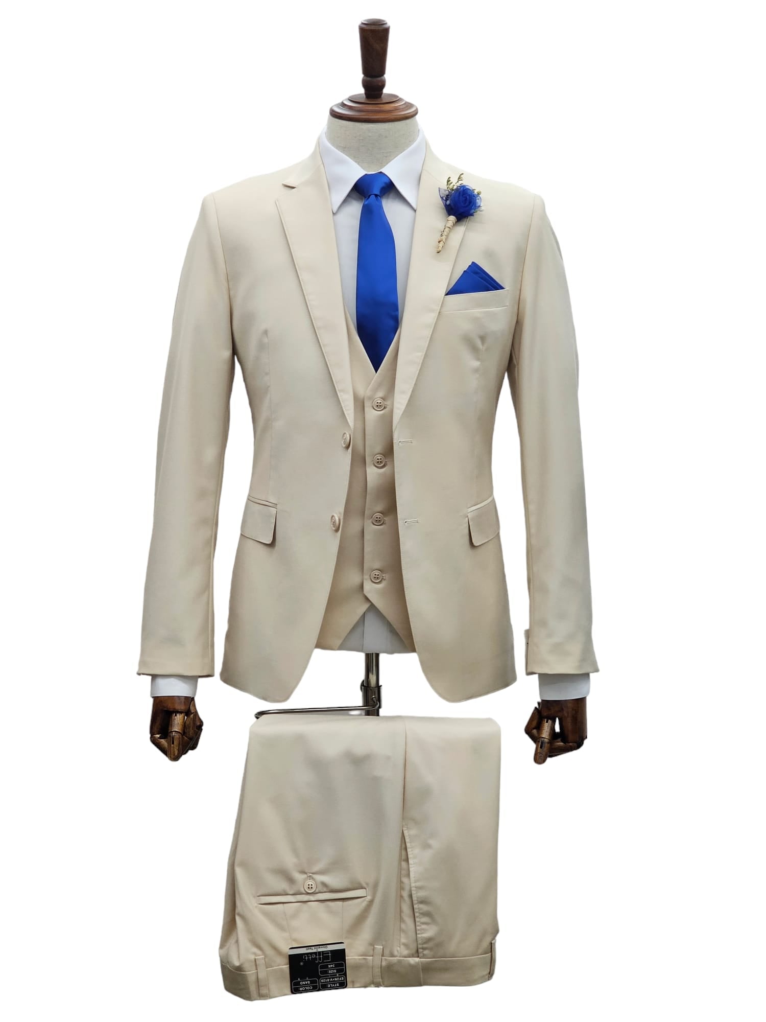 Effetti Suit Designer - 2 button Notch Lapel slim fit EF2N+V-8129 SAND - 34 Short or Extra Small