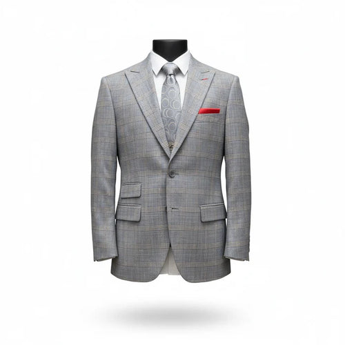 Men’s Double Breasted Suit in Camel, Bronze & Charcoal – Regular Fit Formal Suit with Flat Front Pants