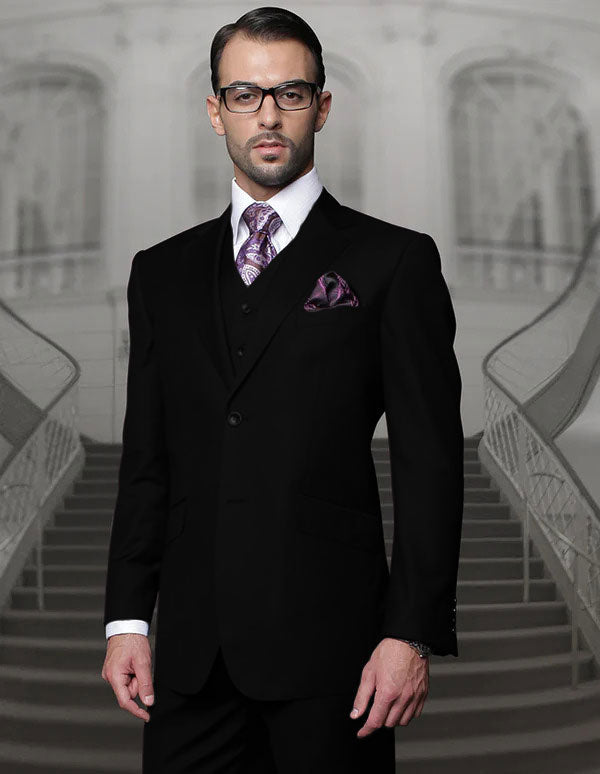 Mens Wool Business Black Suits