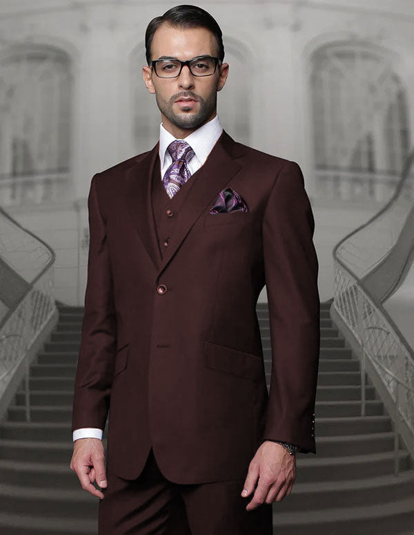 Mens Wool Business Brown Suits