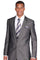 "Sharkskin Slim Fit Suit for Men - 2 Button, Peak Lapel in Black "