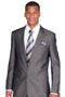 "Sharkskin Slim Fit Suit for Men - 2 Button, Peak Lapel in Black "