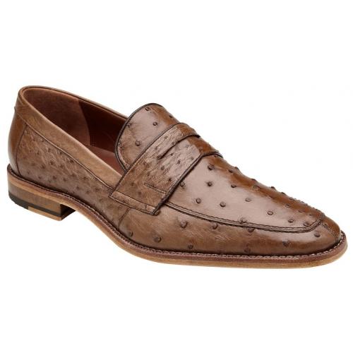 Belvedere Espada Tabac  Genuine Ostrich Quill Penny Loafer - 6