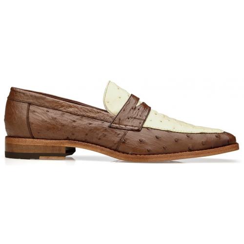 Belvedere Espada Tabac / Bone Genuine Ostrich Quill Penny Loafer - 6