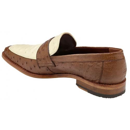 Belvedere Espada Tabac / Bone Genuine Ostrich Quill Penny Loafer - 6