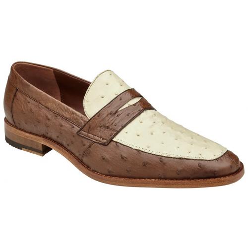 Belvedere Espada Tabac / Bone Genuine Ostrich Quill Penny Loafer - 6