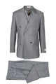 Tiglio Italian Suit - Real Wool Fabric Super 150's EST Gray, Wide Leg Suit & Vest in Color Gray
