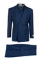Tiglio Italian Suit - Real Wool Fabric Super 150's EST French Blue, Wide Leg Suit & Vest in Color Blue