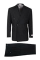 Tiglio Italian Suit - Real Wool Fabric Super 150's EST Black, Double Breast  Wide Leg Suit & Vest in Color Black