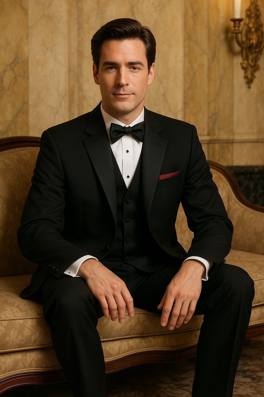EXTRA SUPER 150'S WOOL 2 BUTTON Men's BLACK TUXEDO WITH IT A BEAUTY FOR ANY WED - 36 Short & any size pants (plz specify in payment comment section)