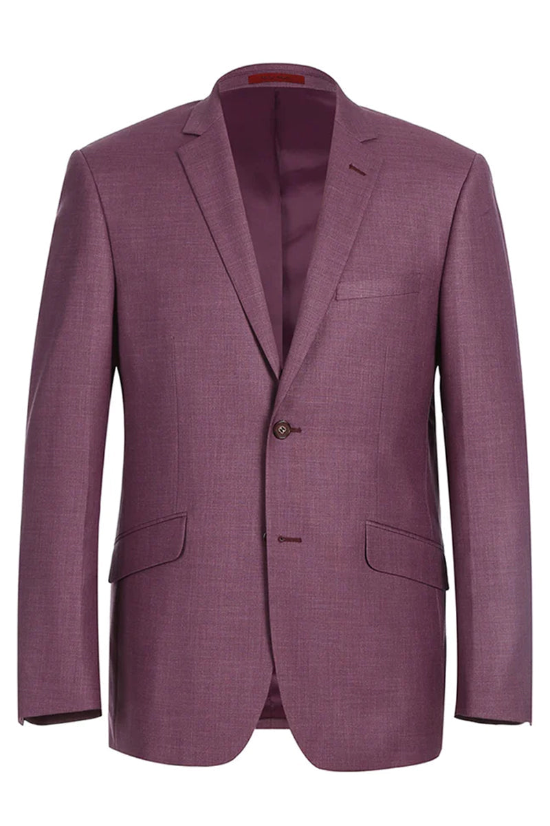 "Burgundy Berry Mauve Men's Slim Fit Two Button Suit"