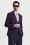 "Mens Stacy Adams Suit - Stacy Adams Suit Men's Designer purple Suit - Vested One Button Peak Lapel in Eggplant"