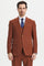 Men's Two Button Vested Stacy Adams Basic Designer Suit in Brown Rust