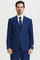 Men's Two Button Vested Stacy Adams Basic Designer Suit in Indigo Blue