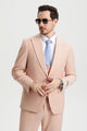 "Mens Stacy Adams Suit - Stacy Adams Suit  Men's Designer Suit - Beige, Vested One Button Peak Lapel"