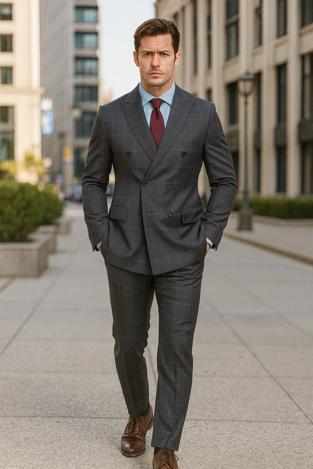 1920's Mens Vested Bold Gangster Vintage Plaid Suit With White Vest in Grey - Coat Size 38