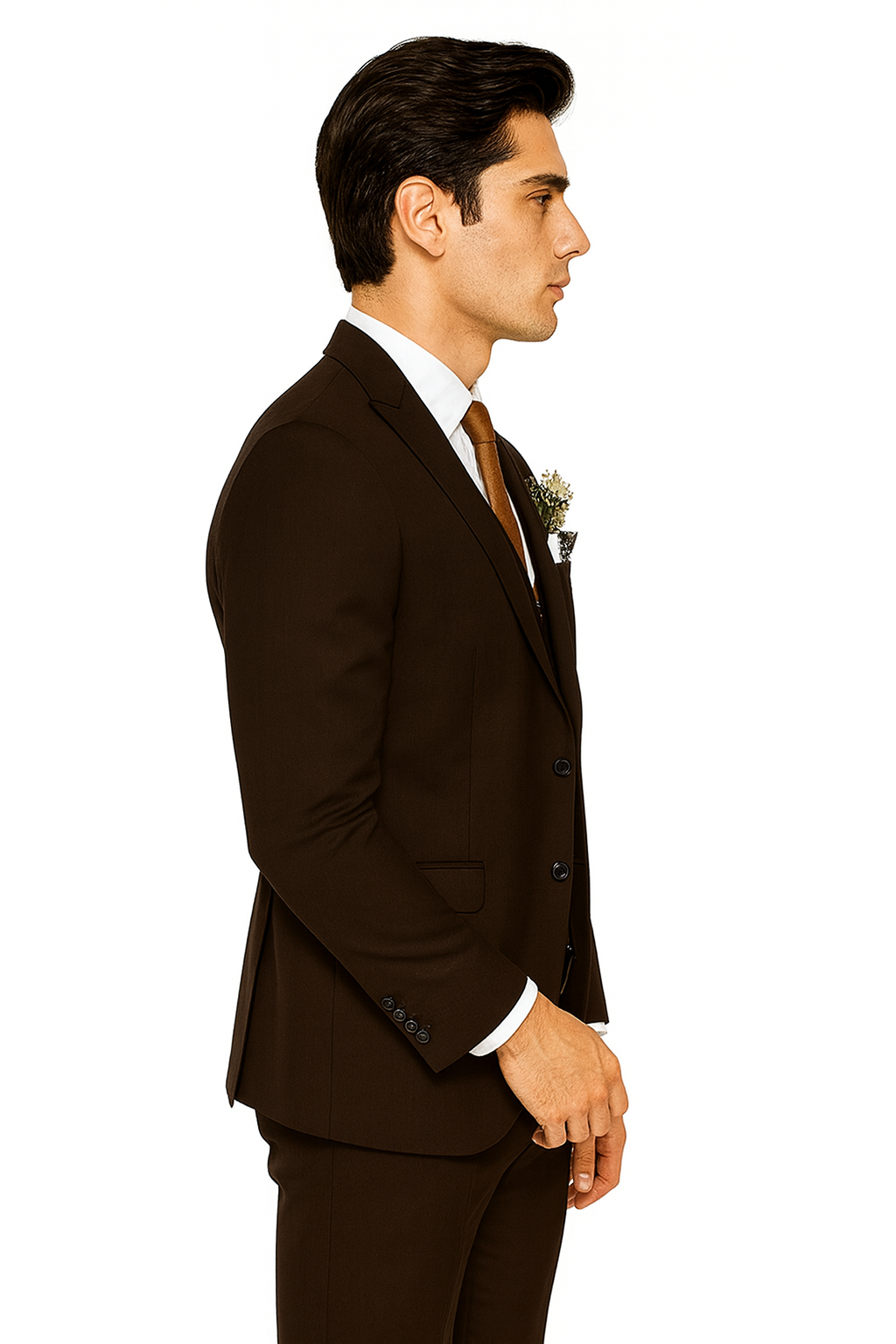 Mens Brown Linen Suit - Brown Summer Wedding Suit - Brown