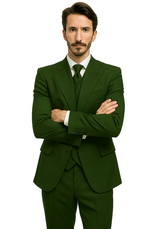 Mens 1930s Suits - Hunter Green Suit