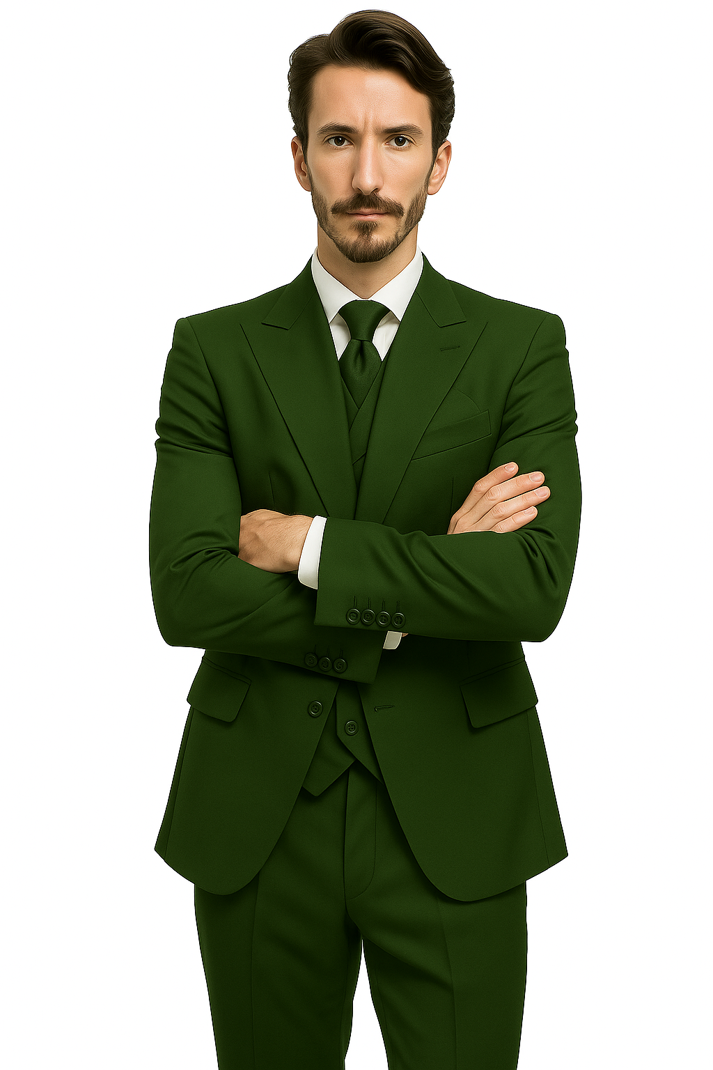 Mens 1930s Suits - Hunter Green Suit - 38 Short Jacket+32 Waist Adjust 28to34)(Height: 5 4 to5 7 )(Neck  15-16.5)S-M)